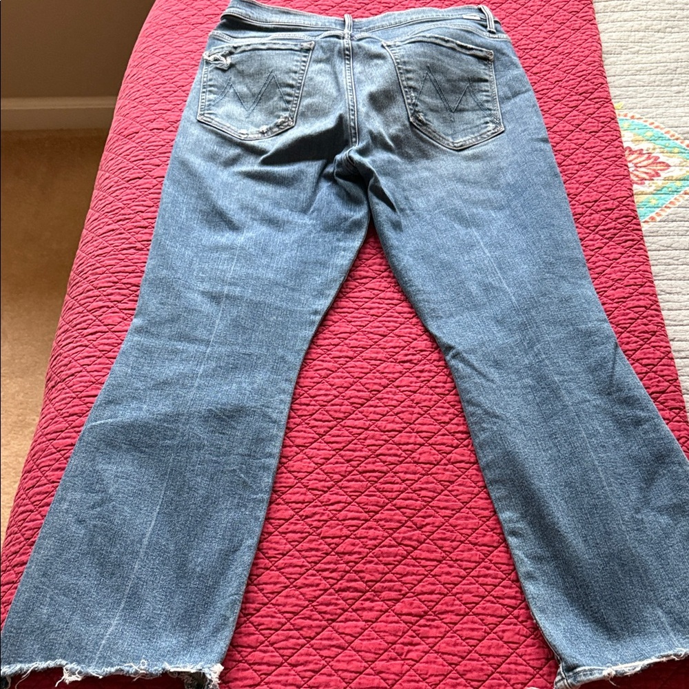MOTHER Insider Crop Step Chew Jeans - Light Wash Blue - Picture 5 of 5